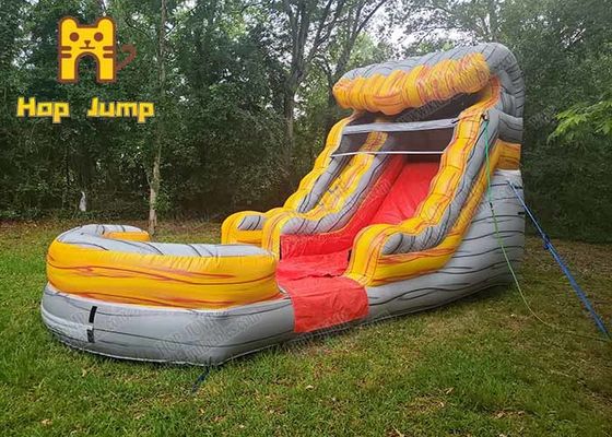 Fun City Wet Dry สไลด์ทำให้พองได้ 15Ft Bouncy Castle Slide Pool