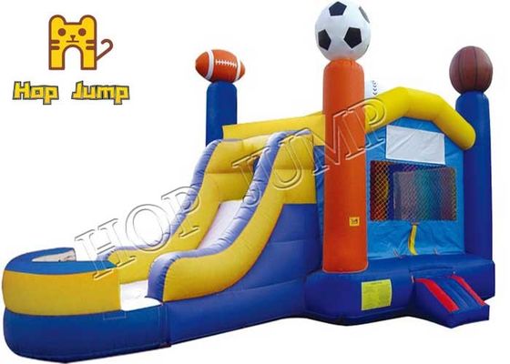 GSKJ เกมคาร์นิวัล Kids Inflatables 4x7 Dry Slide Bounce House