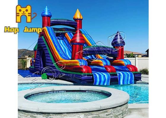 HOP JUMP โพลีไวนิลคลอไรด์ Kids Inflatables Bounce House และ Water Slide Combo