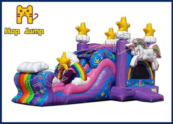 เด็ก Inflatable Marbled PVC Inflatable Bounce Combo สไลด์ Bouncy Castle