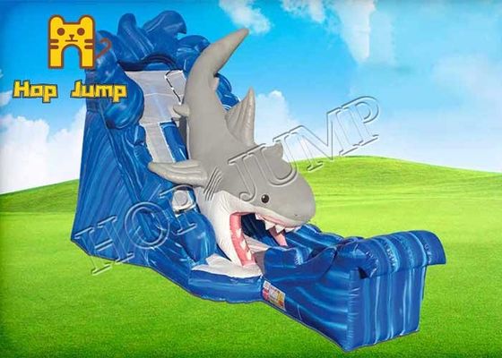 ยักษ์ฉลามน้ำทำให้พองสไลด์ 4x8m สำหรับเด็กผู้ใหญ่