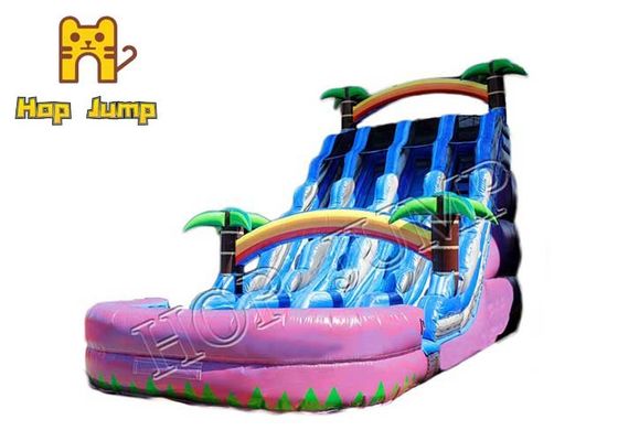 เกมกลางแจ้ง Palm Tree Inflatable Water Slide Blower Packed