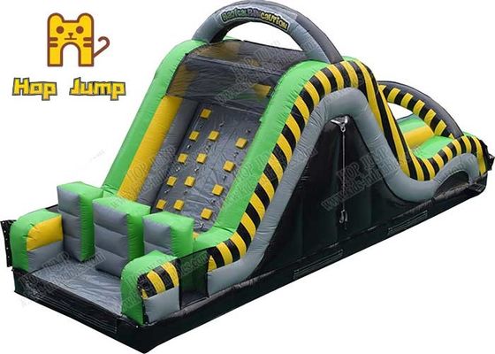 PVC Tarpaulin Outdoor Inflatable Obstacle Course สไลด์น้ำสำหรับ Garden Park