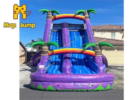 สวนสนุก Kids Inflatables Tropical Palm Tree สไลด์น้ำทำให้พอง