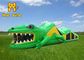 PVC Trampoline Inflatable Animal Bouncy Castle Combo Kids พองสีเขียว
