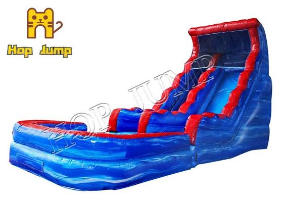 สวนน้ำสไลด์แห้งแบบเปียกหินอ่อนสีน้ำเงิน 18ft ปาร์ตี้สไลด์น้ำทำให้พอง
