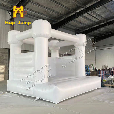 ปราสาทแต่งงานสีขาวขนาด 10 ฟุต PVC บ้านโกหกทำให้พองสำหรับผู้ใหญ่ป้องกันอัคคีภัย