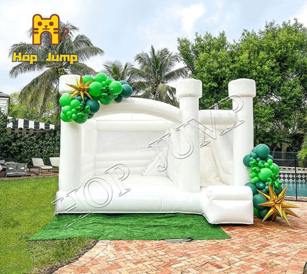 17ft สีขาวงานแต่งงาน Bouncer Slide Combo Combo บ้านตีกลับทำให้พองพร้อม Slide