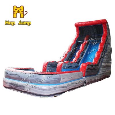 Kids Grey Marble ซึ่งทำให้พองได้ Water Slide พร้อมสระว่ายน้ำ กระโดดสไลด์ยักษ์